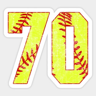 Fastpitch Softball Number 70 #70 Softball Shirt Jersey Uniform Favorite Player Biggest Fan Sticker